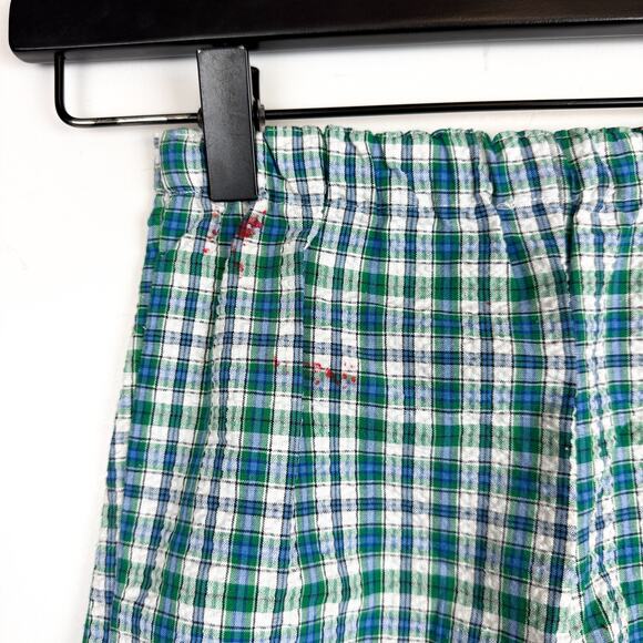 Vintage 90s Unbranded Green Blue Plaid Pants FLAWS Boys - 2 2T - Picture 5 of 9